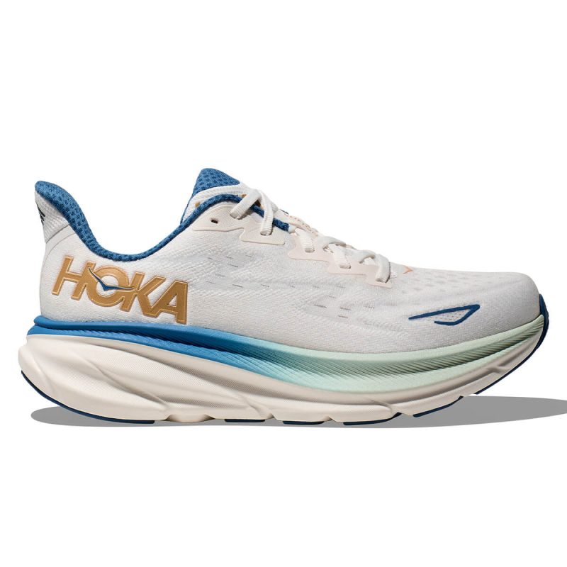 Hoka Clifton 9 Mens | Frost / Gold running shoes